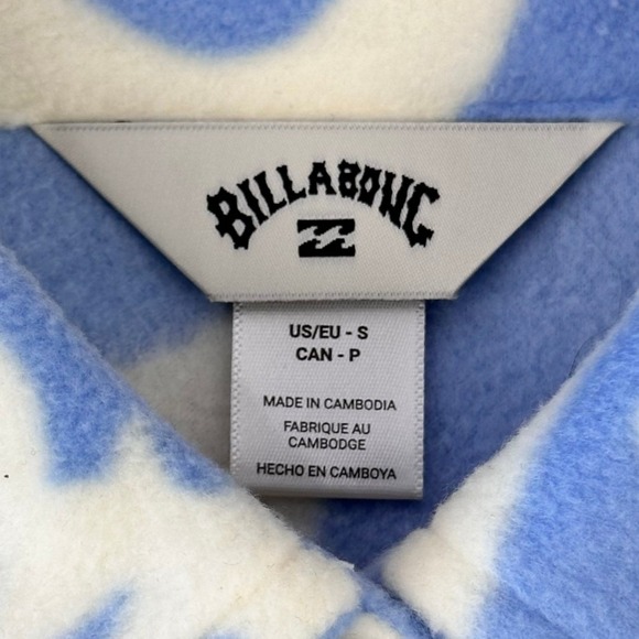 Billabong Laid Back Shacket Womens S NWT Oversized Fleece Floral Swirl Beach - Picture 4 of 8